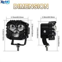 Feux latéraux stroboscopiques blancs et ambre 40W 3500LM IP68 LED, feux de route tout-terrain, faisceau spot, Jeep, camions, ATV, tracteurs, pick-up