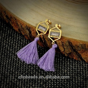 De acero inoxidable de cuentas Miyuki joyería de <span class=keywords><strong>pendientes</strong></span> de borla - Product Image 3