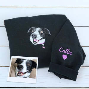 <span class=keywords><strong>Felpa</strong></span> con cappuccio con ricamo per animali domestici personalizzata con foto ritratto del tuo animale domestico regalo unico per gli amanti degli animali domestici - Product Image 5
