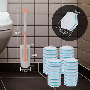 HOLAMOPA Brosse de toilette jetable mince Tête d'éponge hygiénique Conception peu encombrante Système de fixation facile Organisateur de salle de bain - Product Image 2