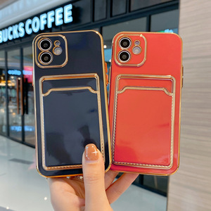 Étui en silicone à la mode pour iphone x, housse de carte de crédit en métal <span class=keywords><strong>noir</strong></span>, pour iphone 12 13 pro max 13 pro - Product Image 5
