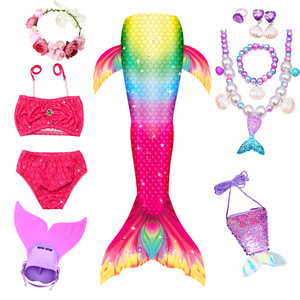 Traje de Baño de Diseño Nuevo MS, Disfraz de Princesa Multicolor, Vestido de Sirena para Adultos, Niñas y Niños - Product Image 4
