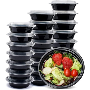 Restaurant Take Away Food Container 3 Compartment Disposable BPA Free Microwavable 48OZ Plastic Portion Control to Go Containers - Product Image 1