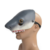 Masque de tête de requin en latex pour adulte, déguisement de luxe pour Halloween, masque animal complet pour la tête