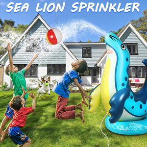 Inflatable Sea Lion Water Spray Toy For Kids Outdoor Play With Ball And Water Jet Feature - Product Image 3
