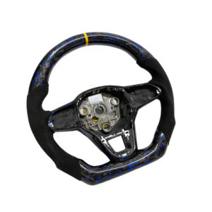 Volant en fibre de carbone forgé VW <span class=keywords><strong>Golf</strong></span> MK8 GTI <span class=keywords><strong>2020</strong></span> R GTE <span class=keywords><strong>GTD</strong></span> Jetta Passat CC avec matériau en cuir - Product Image 2