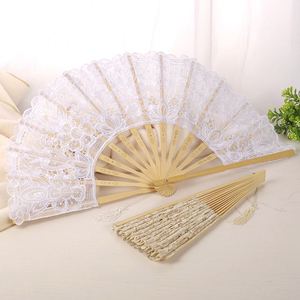 Abanico Plegable de Bambú para Novia, 27 cm, con Encaje Tallado, Decoración de Boda, Portátil, Estilo Romántico, Logotipo Personalizado, Regalo Empresarial - Product Image 2
