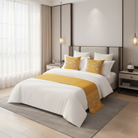 Ensemble de couvre-lit d'hôtel personnalisable de style européen moderne, 100% coton, durable, respirant, literie de luxe, décoration pour toutes les saisons
