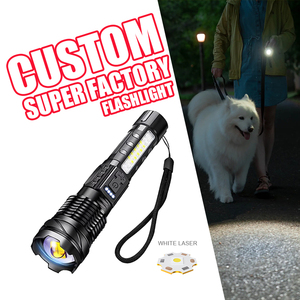 A76 20000 <span class=keywords><strong>lumen</strong></span> công suất cao đèn pin Side LED ánh sáng màu đỏ làm việc đèn zoom zoom focus sạc tay <span class=keywords><strong>Torch</strong></span> với hiển thị điện - Product Image 1