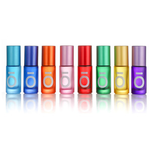 Flacone in Vetro Nero per Olio Essenziale con Applicatore a Sfera in Bambù 10ml, Flacone Roll-on Oro Rosa 5ml - Product Image 1