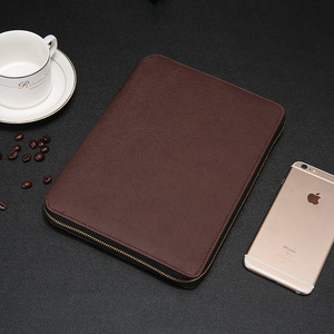 A5 Padfolio Management Notebook Zipper Portfolio Diary Organizer Agendan Custom Embossed Logo File Holder Folder