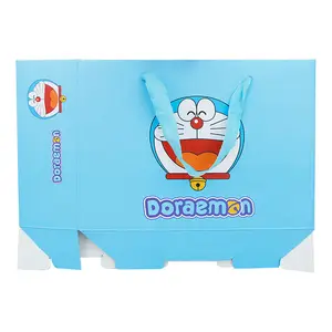 Sac en carton blanc de dessin animé Doraemon pour emballage de collation cadeau, vente en gros
