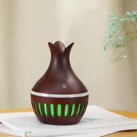 Mini humidificateur d'air portable USB 5V DIY 300mL en plastique imitation bois à ultrasons avec lumières RVB diffuseur d'arômes pour la maison et la voiture