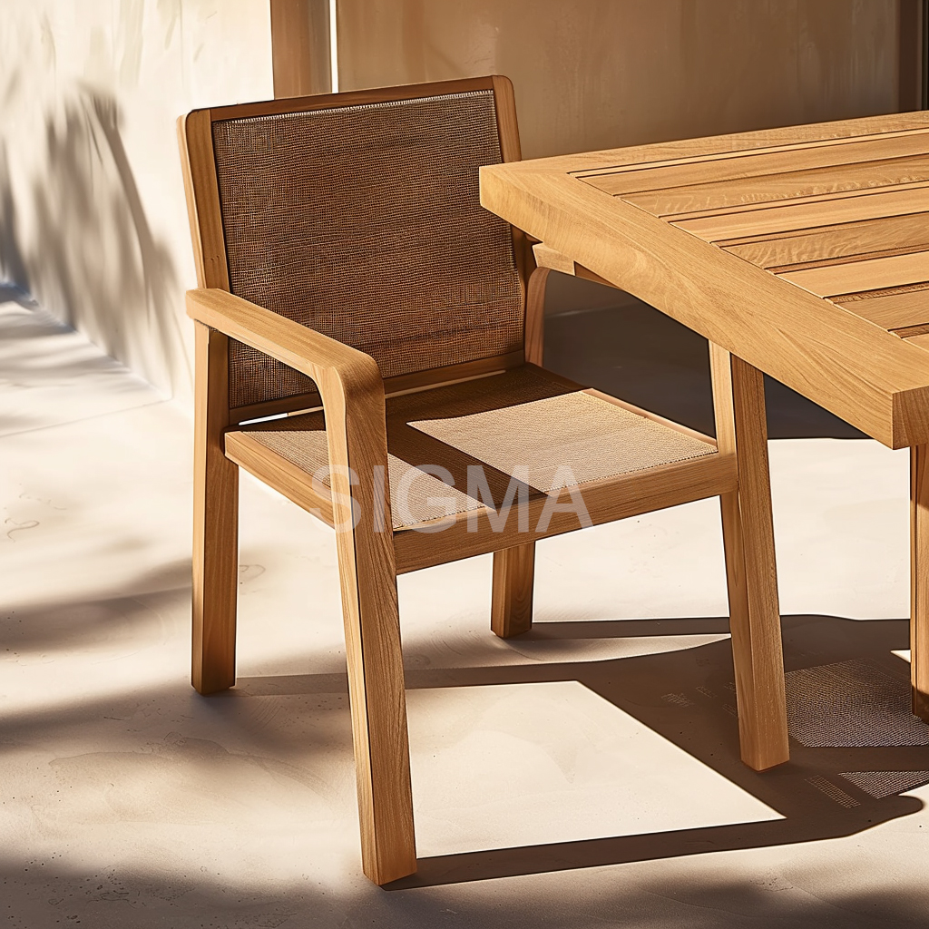 SIGMA Luxury Outdoor Furniture Waterproof Solid Wood Teak Table Outdoor Dining Tables