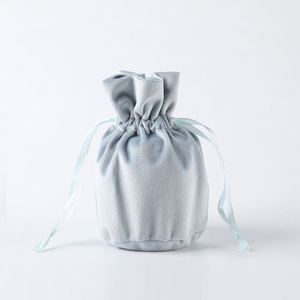 Large Size 18*16cm With Round Bottom 10cm Plain Velvet <b>Draw</b> String Bags for Pendant Necklace Crystal Lipstick <b>Storage</b> - Product Image 5
