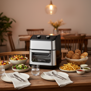 Freidora de Aire Mecánica Cuadrada de Acero Inoxidable de 10L con Ventana Visible, Antiadherente y de Bajo Consumo para Uso Doméstico - Product Image 2