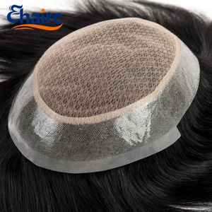 Système capillaire pour hommes à double couche avec base en dentelle, 100% <span class=keywords><strong>cheveux</strong></span> indiens Remy <span class=keywords><strong>bouclés</strong></span>, maille fine respirante - Product Image 5
