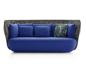 MUGAO, muebles modernos, conjunto de jardín Modular de mimbre curvo, pequeño sofá de <span class=keywords><strong>exterior</strong></span> para entretenimiento <span class=keywords><strong>Exterior</strong></span> con bambú para sala de estar - Product Image 6