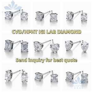 Juego de 4 Pendientes Clásicos de Oro de 14k y 18k con Diamantes Redondos de 0.5, 1, 2 y 3 Quilates, Diamantes Cultivados en Laboratorio CVD HPHT con Certificación IGI - Product Image 6