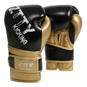 Оптовая продажа, индивидуальный дизайн логотипа, Высококачественные Боксерские перчатки из искусственной кожи для тренировок спарринга, Mma, для мужчин и женщин