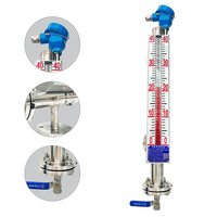 Jauge de niveau magnétique en acier inoxydable RUIJI 316L avec indicateur à flotteur rouge et blanc pour réservoir de carburant, diesel et produits chimiques