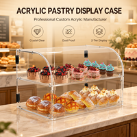 Vitrine de boulangerie commerciale en acrylique avec accès par porte arrière et étagères amovibles pour garder les bagels, gâteaux et biscuits frais