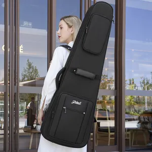 Housse de Guitare <span class=keywords><strong>Basse</strong></span> Électrique Professionnelle et Étui de Guitare Électrique Rembourré de Mousse Épaisse et Imperméable avec Logo Personnalisé et Double Bretelle - Product Image 4