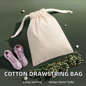 Sac à cordon écologique 100% coton biologique, en lin recyclé, petit sac en toile de mousseline réutilisable, imprimé en sérigraphie, prix abordable - Product Image 2