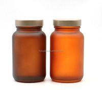 Bouteilles personnalisées de luxe en verre dépoli pour gélules et vitamines, flacons vides mats pour compléments de santé avec boîte