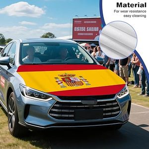 Funda <span class=keywords><strong>para</strong></span> Capó de Coche con Bandera de España, Funda Protectora Resistente a la Intemperie, Ajuste Universal <span class=keywords><strong>para</strong></span> Coche, Camioneta y SUV - Product Image 3