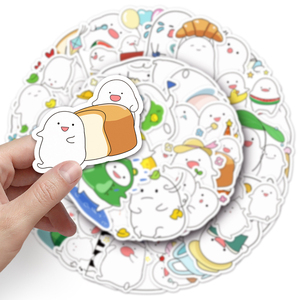 50 pezzi all'ingrosso della fabbrica bella vignetta impermeabile eco-friendly materiale PVC Blah adesivo per la decorazione dello zaino della macchina fotografica adesivo - Product Image 6