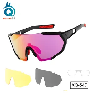 Conjunto de óculos de sol esportivo com 3 lentes, óculos de sol com logotipo personalizado, grande, de alta qualidade, 2020