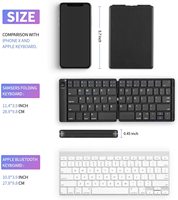 Keyboard Lipat Saku Tipis Ancreu yang Dapat Diisi Ulang dengan Bluetooth dan Penyangga untuk Smartphone dan Tablet IOS, Android, Windows