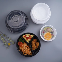 Bol alimentaire jetable en plastique PP de 16 oz avec couvercles pour la restauration rapide et les plats à emporter