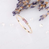 Bague de promesse en améthyste taillée baguette pour elle Bague de fiançailles en améthyste minuscule minimaliste Bague en améthyste violette