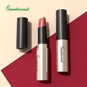 Tube de rouge à lèvres haut de gamme, rond, noir, avec boucle dorée, en PP, avec bouchon à vis et capuchon pompe pour cosmétiques - Product Image 3