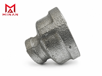 Kopling Pengurang Besi Lunak Galvanis Celup Panas Berulir BSP NPT Fitting Pipa 1.6MPa Dapat Disesuaikan untuk Air Gas Api