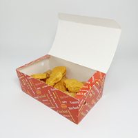 Boîte en carton personnalisée pour emballage alimentaire rapide, avec logo imprimé, pour poulet frit, nuggets, ailes, frites, repas, vente en gros