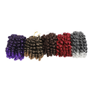 Jamaican sıçrama değnek kıvırmak kısa kıvırcık tığ saç 8 inç değnek kıvırmak ön ilmekli jamaika sıçrama tığ saç siyah kadınlar için - Product Image 6