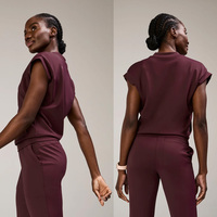 Tenues d'hôpital en tissu interlock extensible tricoté pour femmes, en nylon et élasthanne, ensemble uniforme médical dentaire, personnalisation du logo possible