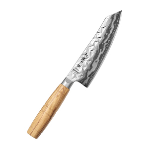 <span class=keywords><strong>Couteau</strong></span> <span class=keywords><strong>Santoku</strong></span> XINZUO en acier Damas de 5 pouces, lame tranchante, manche en bois d'olivier, <span class=keywords><strong>couteau</strong></span> de cuisine polyvalent pour chef, découpe de viande et légumes - Product Image 1