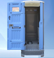 Toilettes mobiles temporaires en plastique bleu de conception moderne en HDPE, salle de bain de chantier, douche, garantie de 5 ans, toilettes portables pour