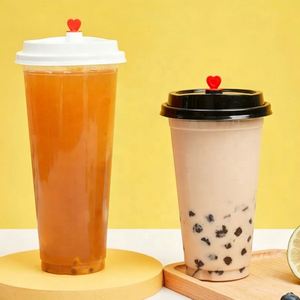 Vasos Desechables Transparentes de Plástico PP con Logotipo Personalizado para Té de Burbujas y Boba, Varios Tamaños, Tapas Incluidas - Product Image 1