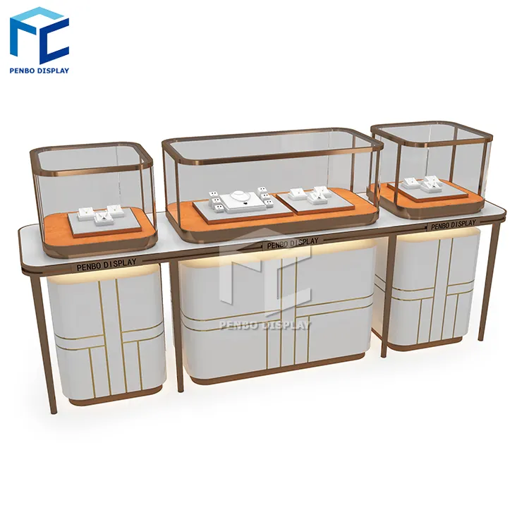 Modern Jewellery Showroom Counter Stainless Steel Floor Standing Jewelry Cabinet Jewelry Store