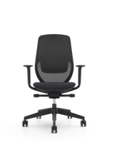 Chaise de bureau ergonomique à dossier moyen en maille avec soutien lombaire réglable, chaise pivotante pour ordinateur