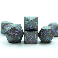 Jeu de dés de dragon métalliques solides et lourds pour donjons D & d et jeu de table Dragon, 7 pièces personnalisées