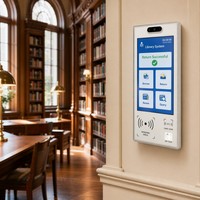 Sistema de Biblioteca RFID, Quiosco de Autopago, Máquina de Peticionar, Devolver y Renovar Libros Montada en la Pared con NFC y Pantalla Táctil