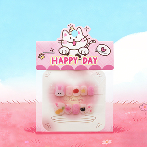 10 <span class=keywords><strong>Uñas</strong></span> Postizas Cuadradas <span class=keywords><strong>de</strong></span> ABS <span class=keywords><strong>para</strong></span> Niños, Diseño <span class=keywords><strong>de</strong></span> Oso y Gato <span class=keywords><strong>de</strong></span> Dibujos Animados, Lindo Diseño <span class=keywords><strong>de</strong></span> Anime - Product Image 5