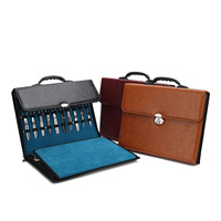 Bas quantité minimale de commande Ultra-grande capacité porte-ciseaux à cheveux pliable étuis en cuir PU sac à outils de coiffeur avec 30 poches pour cisailles de Salon