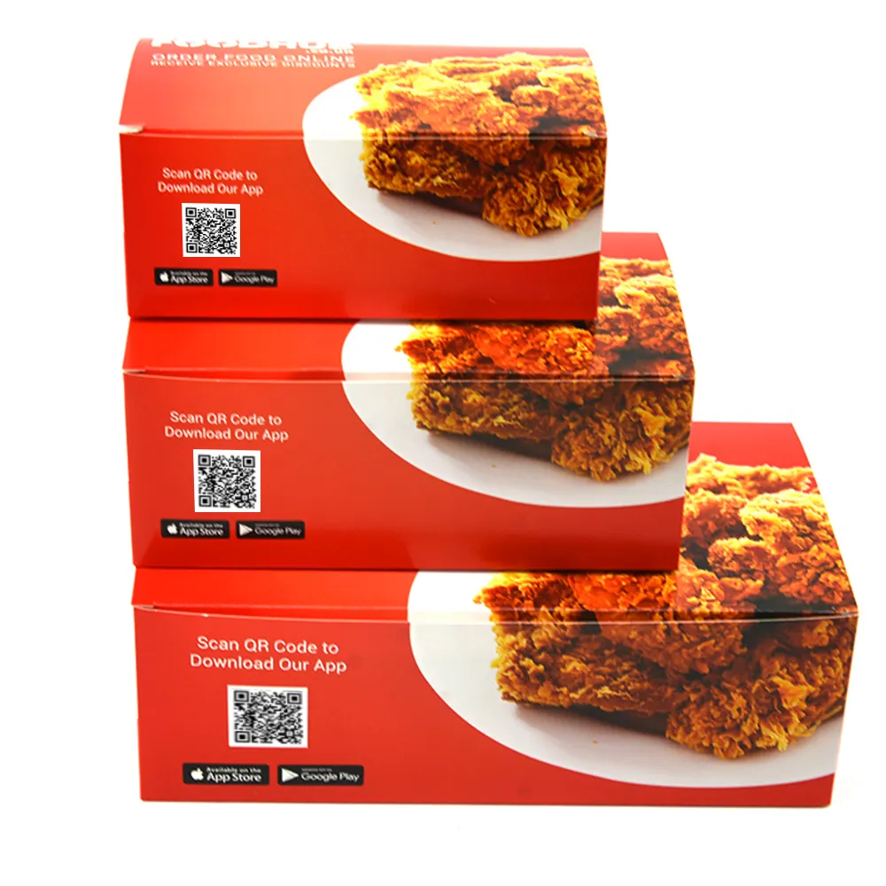 Emballage de papier de qualité alimentaire à personnaliser, boîte de poulet frit français, pièces